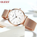 Good Quality Stainless Steel Case Back Analog Wristwatches For Women OLEVS 5190 Minimalist Wrist  Relogio Feminino Watch